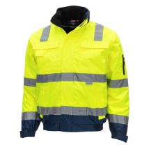 Warnschutz-Pilotenjacke motion tex viz plus 7141 neongelb / marineblau Gr. m