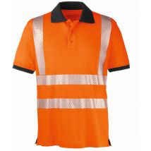 Warnschutzpoloshirt Orlando Größe M Leuchtorange/grau 4protect