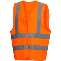 Warnwesten, Polyester en iso 20471, mit Schulterreflexstreifen, warn-orange