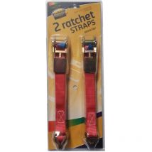 ProSolve Ratchet Strap Carded Pack of (2) 25mm X 5m X 1000Kg Ras