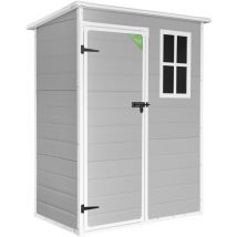 Gartenhaus Kunststoff Mit Boden 1.4 Unit – 152x91x194cm – Fenster - Gerätehaus Outdoor Wetterfest 1,37m2 - Wasabi