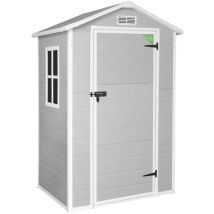 Gartenhaus Kunststoff Mit Boden 1.4 Aqua – 134x103x202cm – Fenster – Gerätehaus Outdoor Wetterfest 1,37m2 - Wasabi