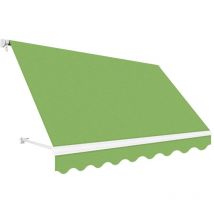 Wasabi - Toldo Exterior Balcón Enrollable 300x250cm Verde – Lona Acrílica Protección Solar uv - Soporte Pared – Anclaje Barandilla