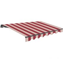 Wasabi - Toldo Exterior Enrollable 3x2,5 Rayas Granate Poliéster – Estructura Aluminio Antracita Inclinación Regulable
