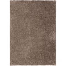 Waschbarer Hochflorteppich Soho Taupe 300x400 cm benuta Flauschig Weich