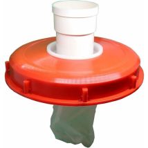 Waschbarer Nylon-ibc-deckelfilter Mit Abdeckung Für 1000-l-ibc-regenwassertanks Dn 75, Nadelvliesverfestigt, Rot, 245 Mm