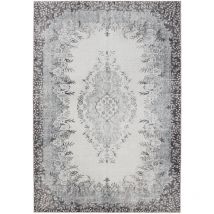 Waschbarer Teppich George Schwarz/Grau 160x230 cm benuta Flauschig Weich