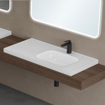 Doporro - Waschbecken Einbauwaschbecken Aus Mineralguss Weiß Waschtisch Bth: 100x50x16.5cm Waschplatz Colossum3601
