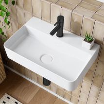 Waschbecken Gäste Wc Waschtisch Handwaschbecken Aufsatzwaschbecken WaschschaleKeramik Weiss Quadrat Design 46x31cm