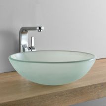 Lavabo Rotondo Ø42 cm Lavandino da Appoggio in Vetro Opaco [neu.haus]
