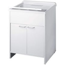 Negrari - Waschbecken Mit Schrank Aus Pvc Weiss 60x50 Cm Mod. Garden