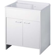 Negrari - Waschbecken Mit Schrank Aus Pvc Weiss 80x50 Cm Mod. Garden