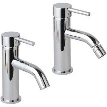 Kiamami Valentina - Waschbecken Und Bidet Armatur-set In Messing Verchromt Fassa