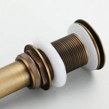 Fontainebleau - Abfluss und Zubehör für Waschbecken und Waschbecken, Pop-up-Retro-Waschtisch-Ablaufstopfen ohne Überlauf aus bronziertem Messing,