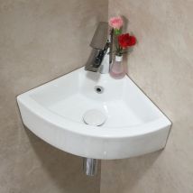 Waschbecken Waschtisch Badezimmer, Keramik Klein Gäste wc, Aufsatzwaschbecken Bad 46 x 32 x 12.5 cm, Wandmontage mit Überlauf