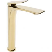 Rea – Waschbeckenarmatur AVALON GOLD HIGH – Messing – 305 mm Höhe – PVD-Beschichtung – 5 Jahre Garantie – 50 cm Schläuche