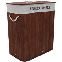 Wäschekorb aus Bambus svana, 2 Fächer, 100 l