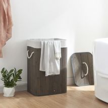 Wäschekorb Salla 72l Bambus Dunkelbraun [en.casa]
