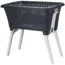 Wäschekorb mit Füßen klappbar B60xL40xH28/58cm-Y54500440-Korb+Füße-schwarz