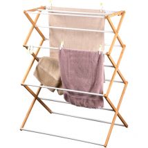 Wäscheständer aus Bambus, freistehend, 10 Stangen