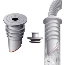 Ulisem - Waschmaschine, 35–40 mm graue Waschmaschinen-Ablaufschlauchdichtung mit Silikon-Dichtstopfen, Waschmaschinenschlauch für die Heimküche
