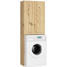 Waschmaschinenschrank Akord fin Badschrank Eiche Artisan 64 cm breit 2 Türen 4 Ebenen B64 x H180 x T30 cm