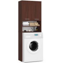 Waschmaschinenschrank Akord Fin Badschrank Wenge 64 Cm Breit 2 Türen 4 Ebenen B64 X H180 X T30 Cm