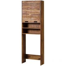 Massivmoebel24.de - Waschmaschinenschrank Sheesham 64x26x193 natur sandgestrahlt malmö 2 250