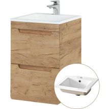 Waschtisch 40 Cm Mit Keramikbecken Luton-56-craft Wotan Eiche Nb. B/h/t Ca. 42/60,5/42 Cm