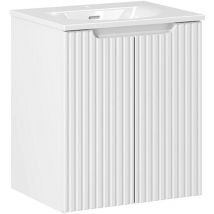 Lomadox - Waschtisch 50cm Mit Keramikwaschbecken, Weiß, Newport-56-white