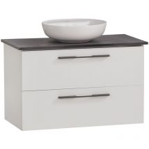 Waschtisch 86 cm weiß matt mit Waschbecken rund MESA-80