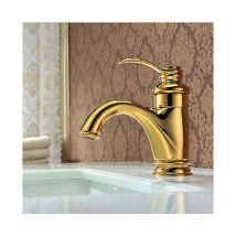 Lookshop - Robinet mitigeur lavabo à poignée unique, finition or