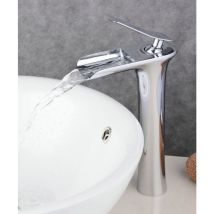 Lookshop - Bad Wasserhahn mit Wasserfall Brunnen-Effekt, einem Chrom-Finish für einen modernen Stil und einfach