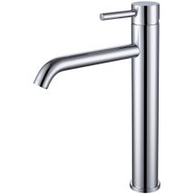 Waschtisch-aufsatzmischer, Badezimmerarmatur, Hochschwenkarmatur Für Waschbecken, Edelstahl, Warm- Und Kaltwasser Einstellbar, Verchromt, Auslaufhöhe 