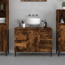 VidaXL Waschbeckenunterschrank Räuchereiche 80x33x60 cm Holzwerkstoff