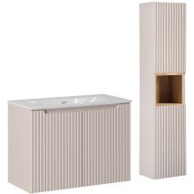 Waschtisch und Hängesäule 80cm Riva, Kaschmir