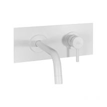 Unterputz-Waschtischbatterie matt weiß mit Auslauf l.123 mm Paffoni Light Serie LIG104BO Messing - Opak Weiß