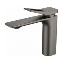 Serbia - ccykxa Waschtischarmatur, grauer Badezimmer-Wasserhahn, gebürsteter Edelstahl 304, Anti-Kalk-Waschtischarmatur, Warm- und Kaltwasserhahn