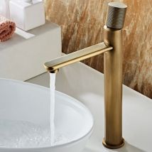 Waschtischarmatur Mit 1 Loch Aus Massivmessing, Antik-finish – Korrosionsbeständig, Einfache Pflege, Zubehör Inklusive, Passt Zu Allen 