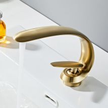 Qiedie - Waschtischarmaturen, Messing, Badezimmer-Waschbecken-Mischbatterie, Einhand-Einloch-Waschtisch-Kran-Waschtisch-Kunst-Waschbecken-Wasserhahn,