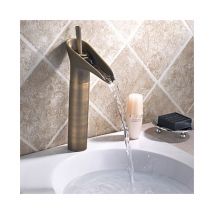 Lookshop - Mitigeur de lavabo effet cascade, style vintage finition bronze