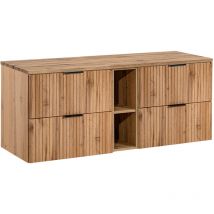 Petits-meubles - Waschtischunterschrank 140cm Adriel Mit 4 Schubladen, Holzoptik