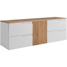 Waschtischunterschrank - 160 Cm - Weiße Eiche - Modernes Design - Elegante Funktionalität