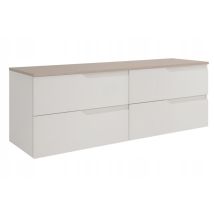 Waschtischunterschrank 160 Cm - Kashmir Weiß - Modernes Design - Mit Geräumigen Schubladen