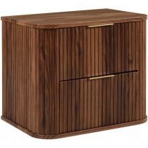 Waschtischunterschrank - 60 Cm - Eiche Haselnuss - Modernes Design - 2 Soft Close Schubladen
