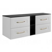 Waschtischunterschrank 140 Cm - Weiß Und Schwarz - Modern Und Elegant - Mit Mdf-arbeitsplatte