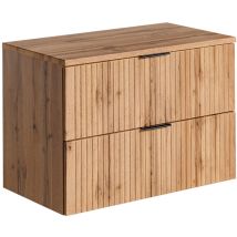 Lomadox - Waschtischunterschrank 80cm Adelaide-56, Wotaneiche Mit Gerillter Front, B/h/t Ca. 80,6/59,2/46,5 Cm