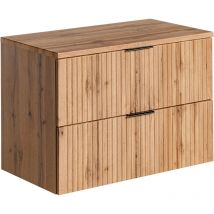 Petits-meubles - Waschtischunterschrank 80cm Adriel Mit 2 Schubladen, Eichenoptik