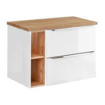 Waschtischunterschrank 80cm April Mit 2 Schubladen, Weiß