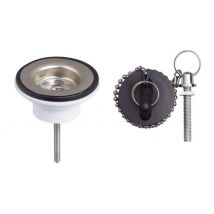 Wirquin - 1 1/4 Inch Washbasin Sink Basket Strainer Waste With Plug